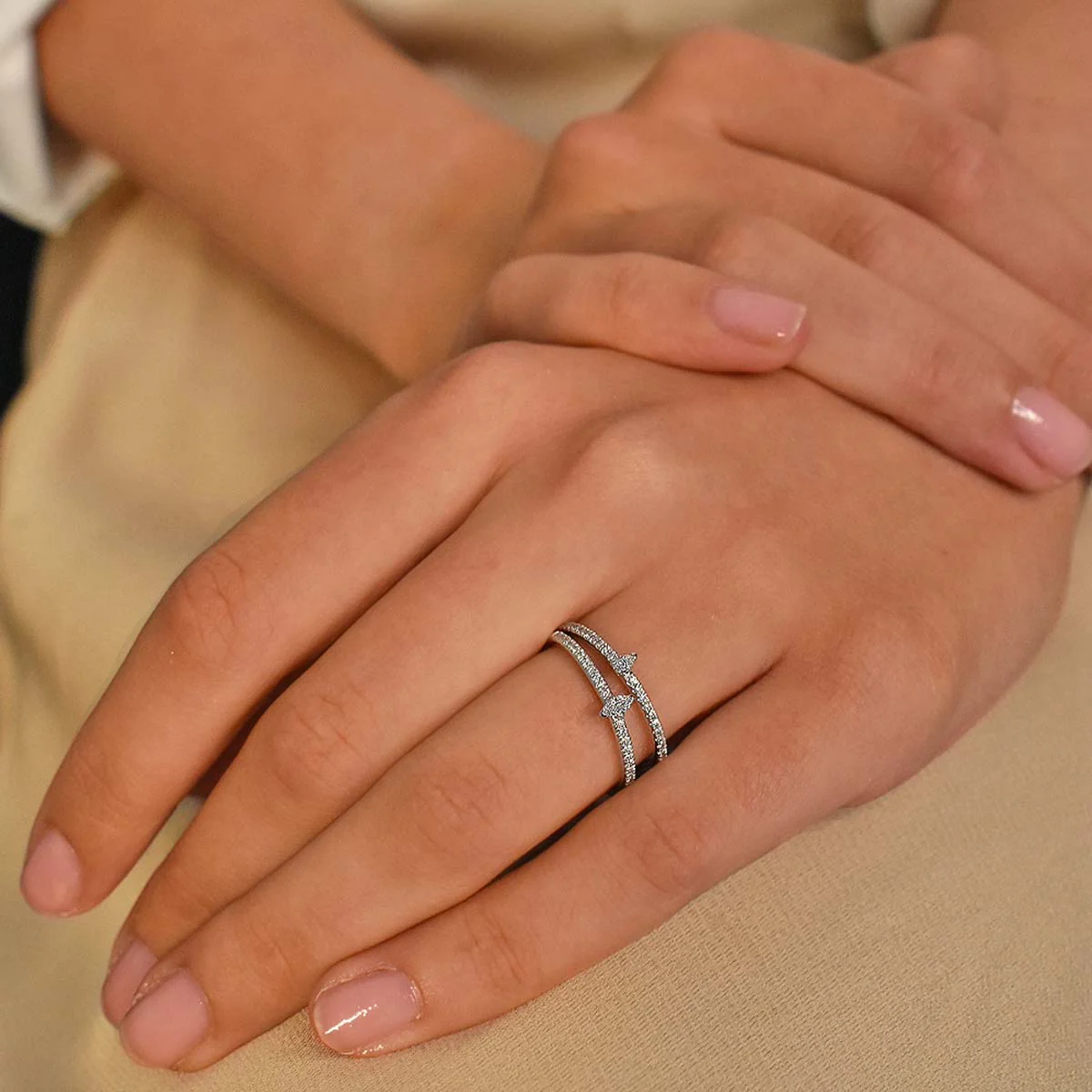Everyday Diamonds Collection Marquise Shaped Diamond Stacking Ring | 9K White Gold - Image 5