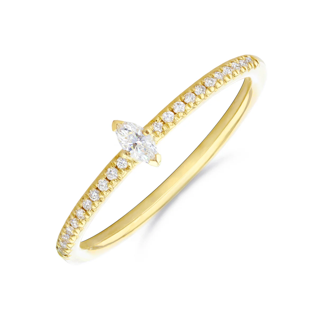 Everyday Diamonds Collection Marquise Shaped Diamond Stacking  Ring | 9K Yellow Gold