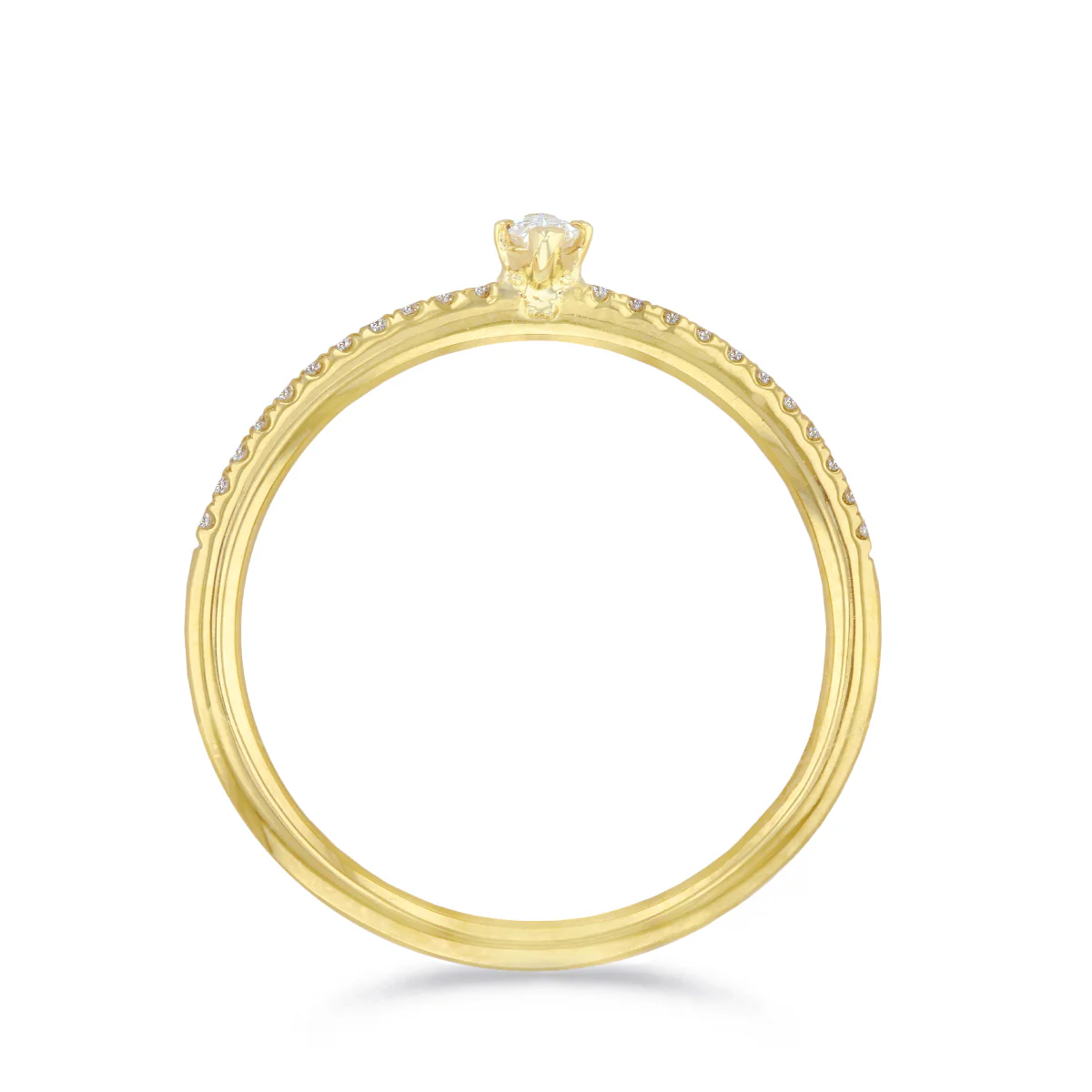 Everyday Diamonds Collection Marquise Shaped Diamond Stacking  Ring | 9K Yellow Gold - Image 4