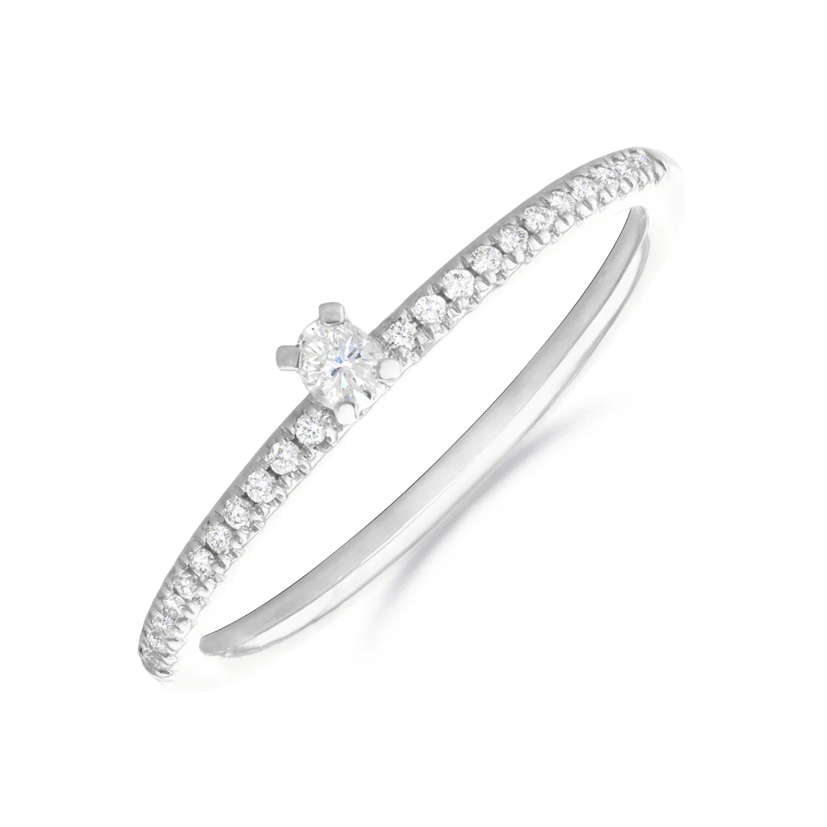 Everyday Diamonds Collection Oval Brilliant Diamond Stacking Ring | 9K White Gold