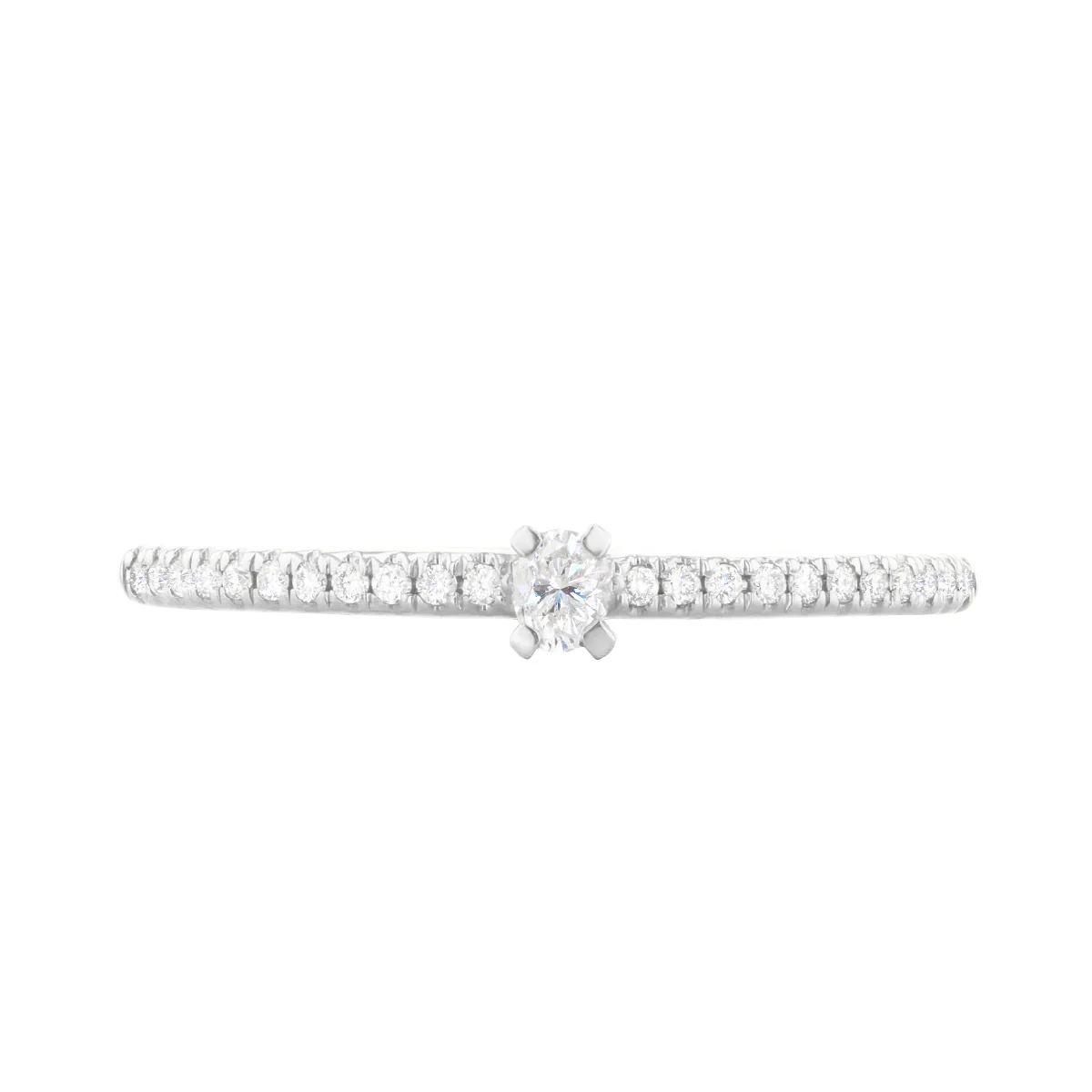 Everyday Diamonds Collection Oval Brilliant Diamond Stacking Ring | 9K White Gold - Image 2