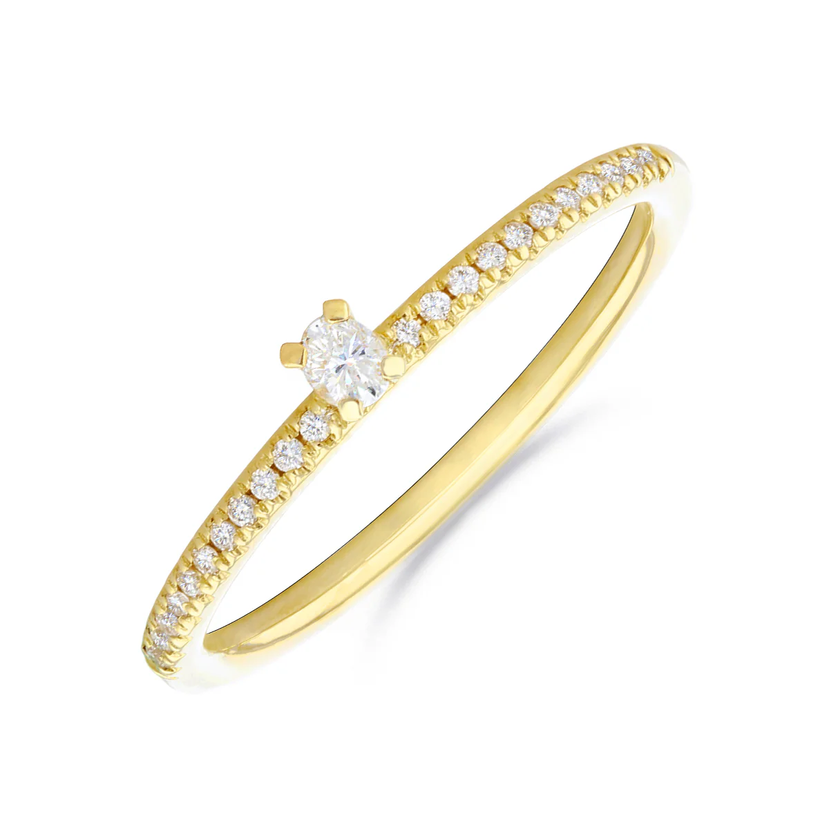 Everyday Diamonds Collection Oval Brilliant Diamond Stacking  Ring | 9K Yellow Gold