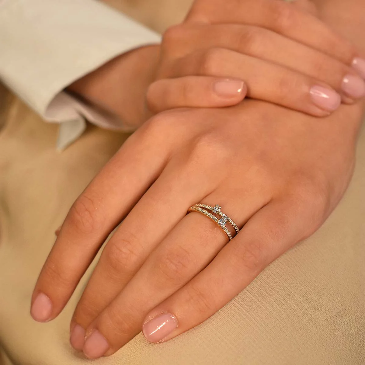 Everyday Diamonds Collection Oval Brilliant Diamond Stacking  Ring | 9K Yellow Gold - Image 5