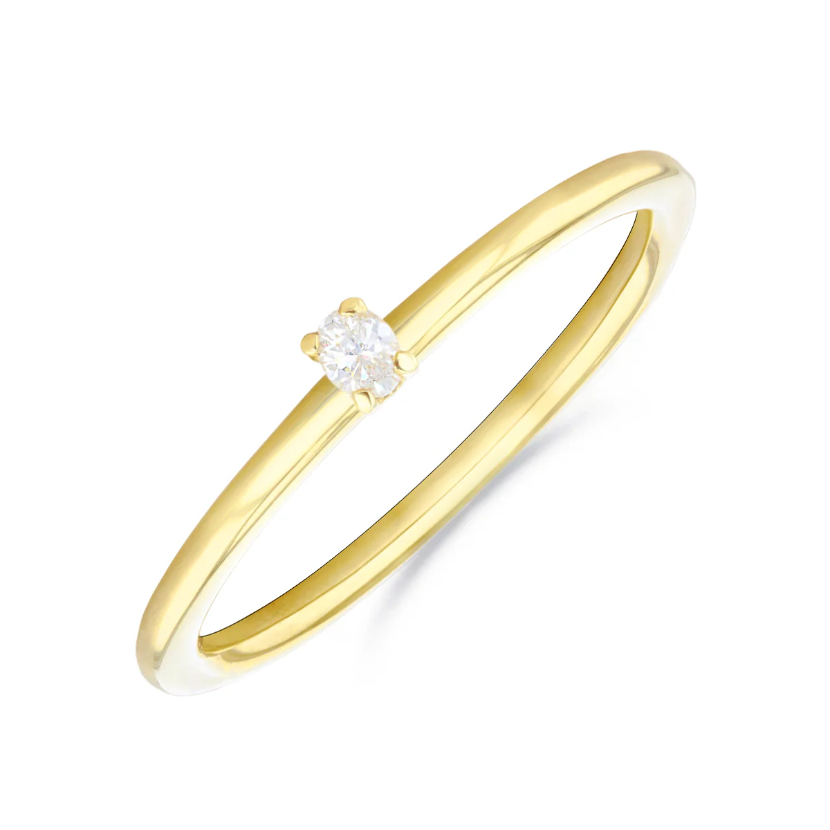 Everyday Diamonds Collection Oval Diamond Plain Stacking  Ring | 9K Yellow Gold