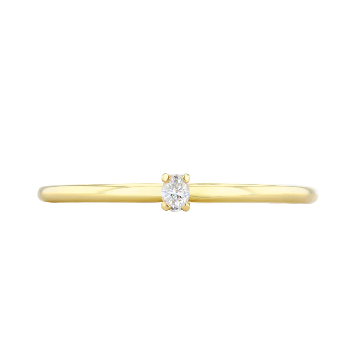 Everyday Diamonds Collection Oval Diamond Plain Stacking  Ring | 9K Yellow Gold - Image 2