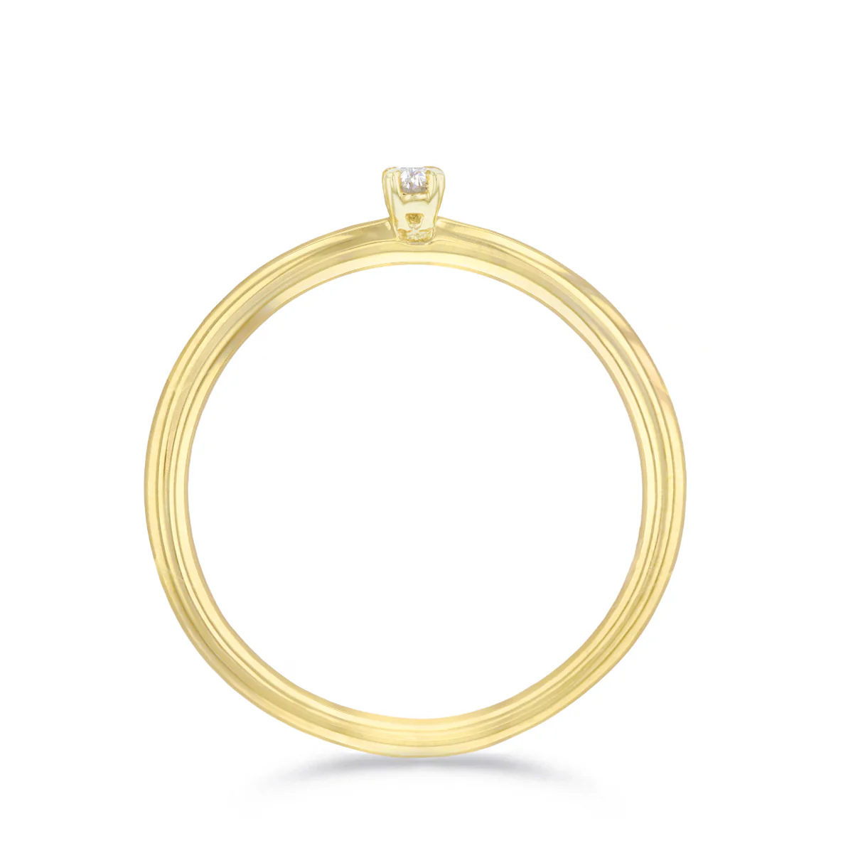 Everyday Diamonds Collection Oval Diamond Plain Stacking  Ring | 9K Yellow Gold - Image 4