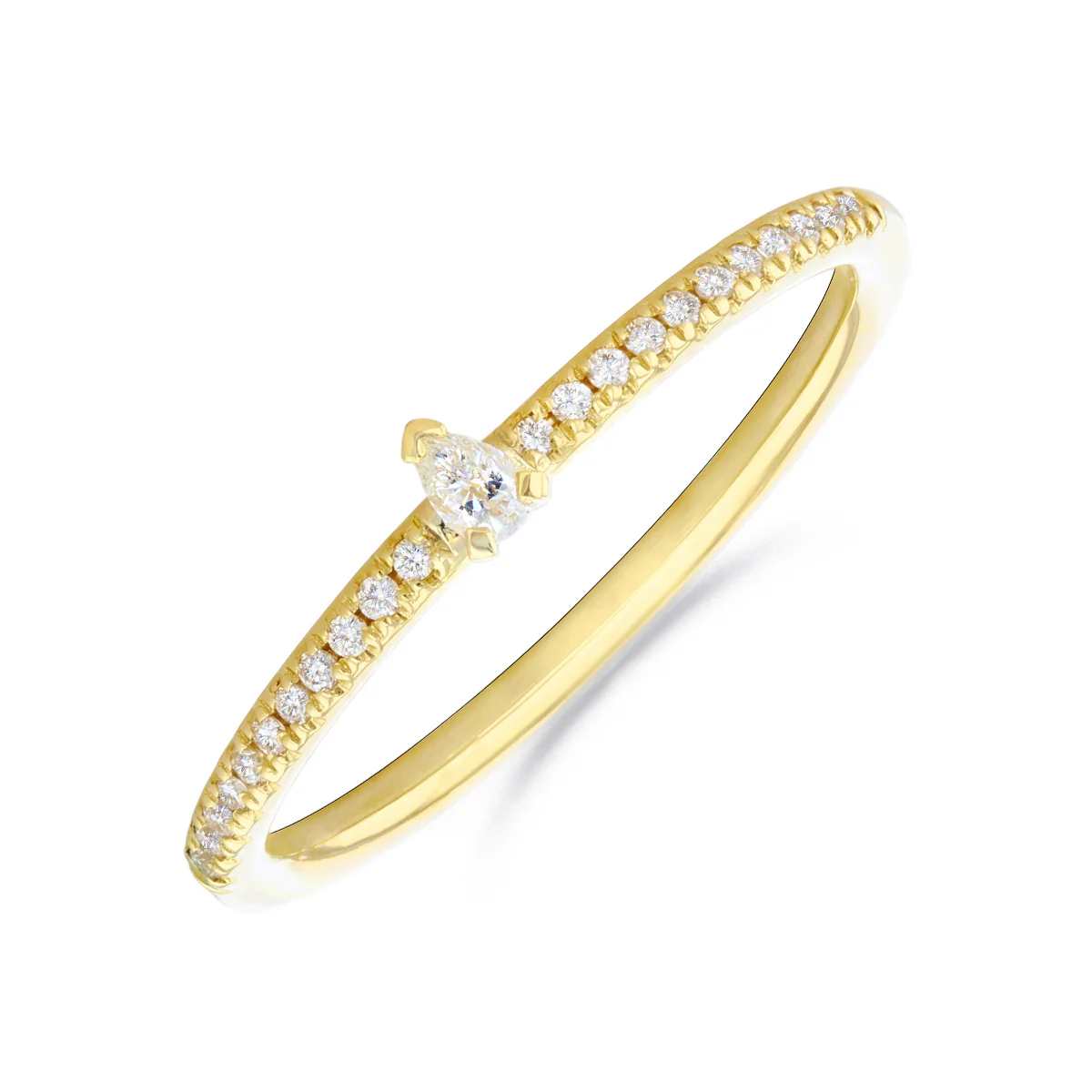 Everyday Diamonds Collection Pear Diamond Stacking Ring  | 9K Yellow Gold