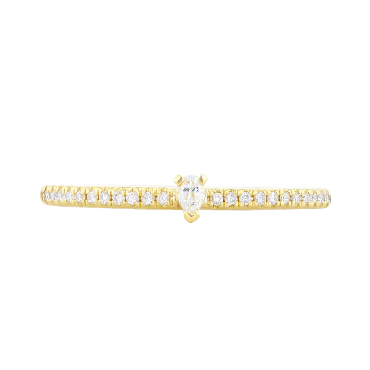 Everyday Diamonds Collection Pear Diamond Stacking Ring  | 9K Yellow Gold - Image 2