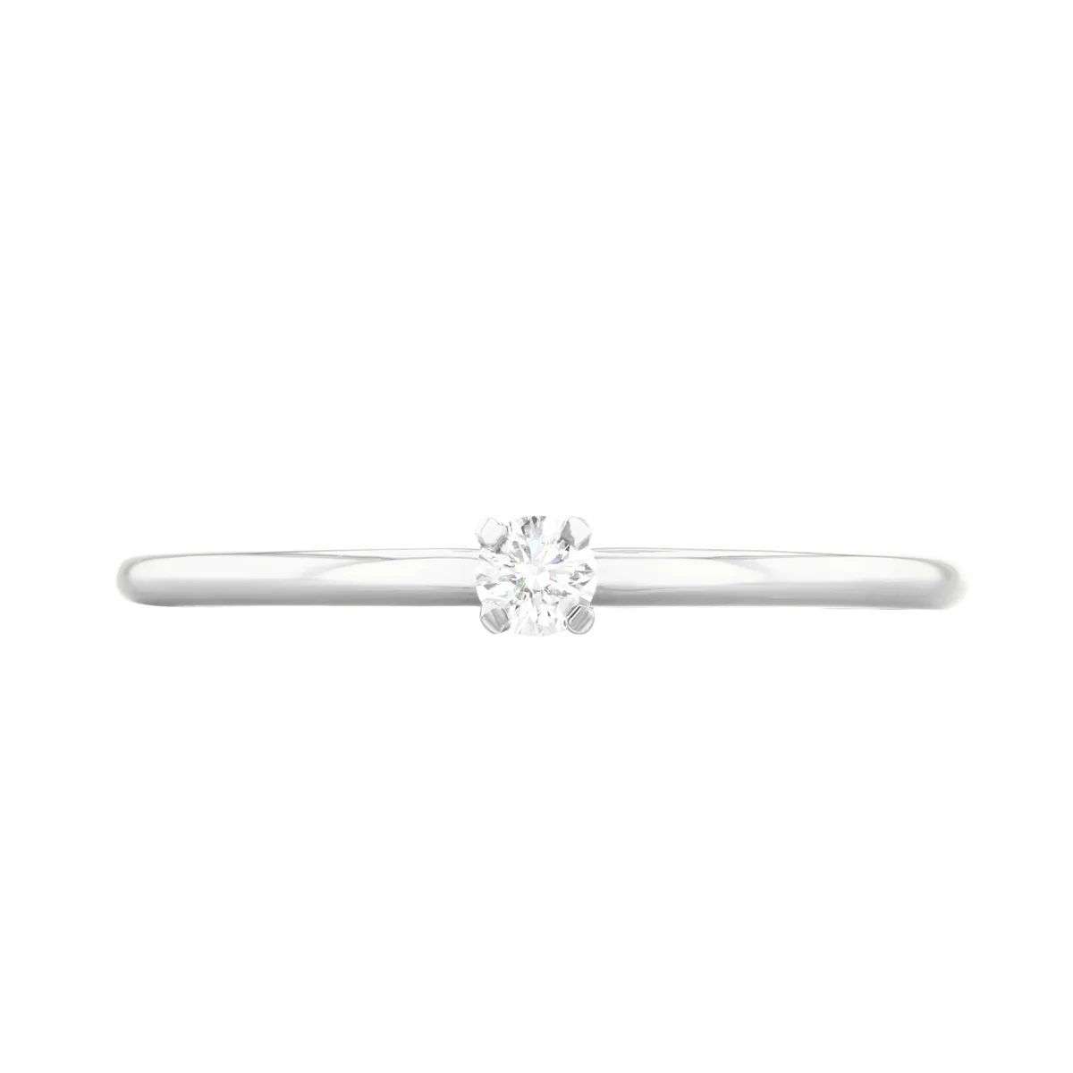 Everyday Diamonds Collection Round Brilliant Diamond Plain Stacking Ring | 9K White Gold - Image 2