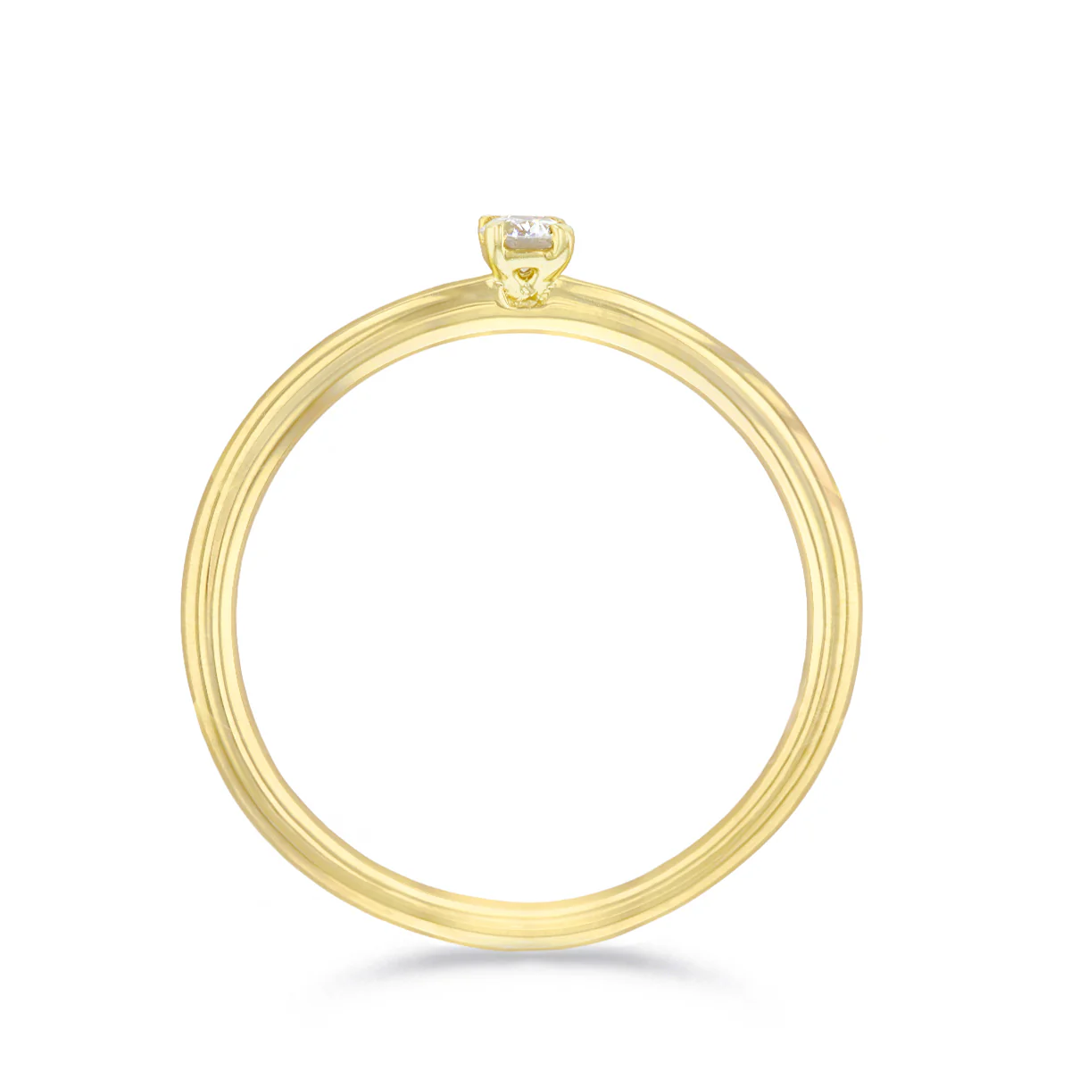 Everyday Diamonds Collection Round Brilliant Diamond Plain Stacking Ring | 9K Yellow Gold - Image 4
