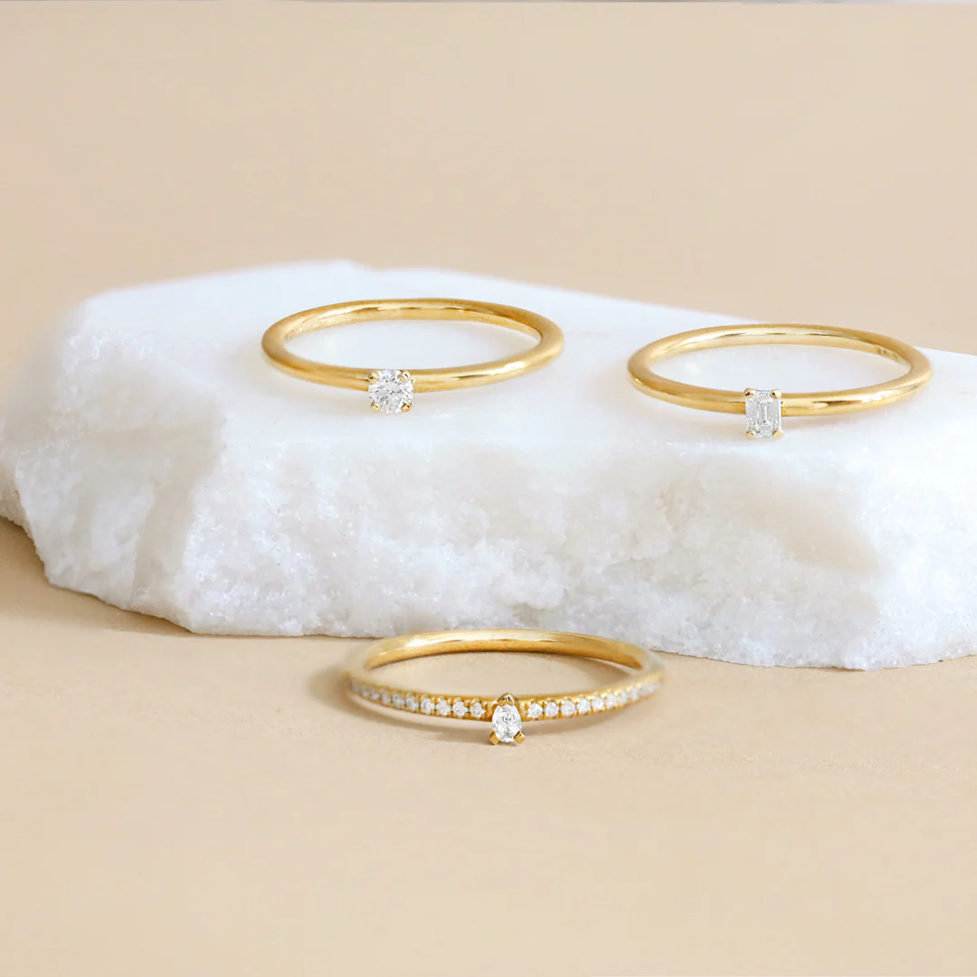 Everyday Diamonds Collection Round Brilliant Diamond Plain Stacking Ring | 9K Yellow Gold - Image 5