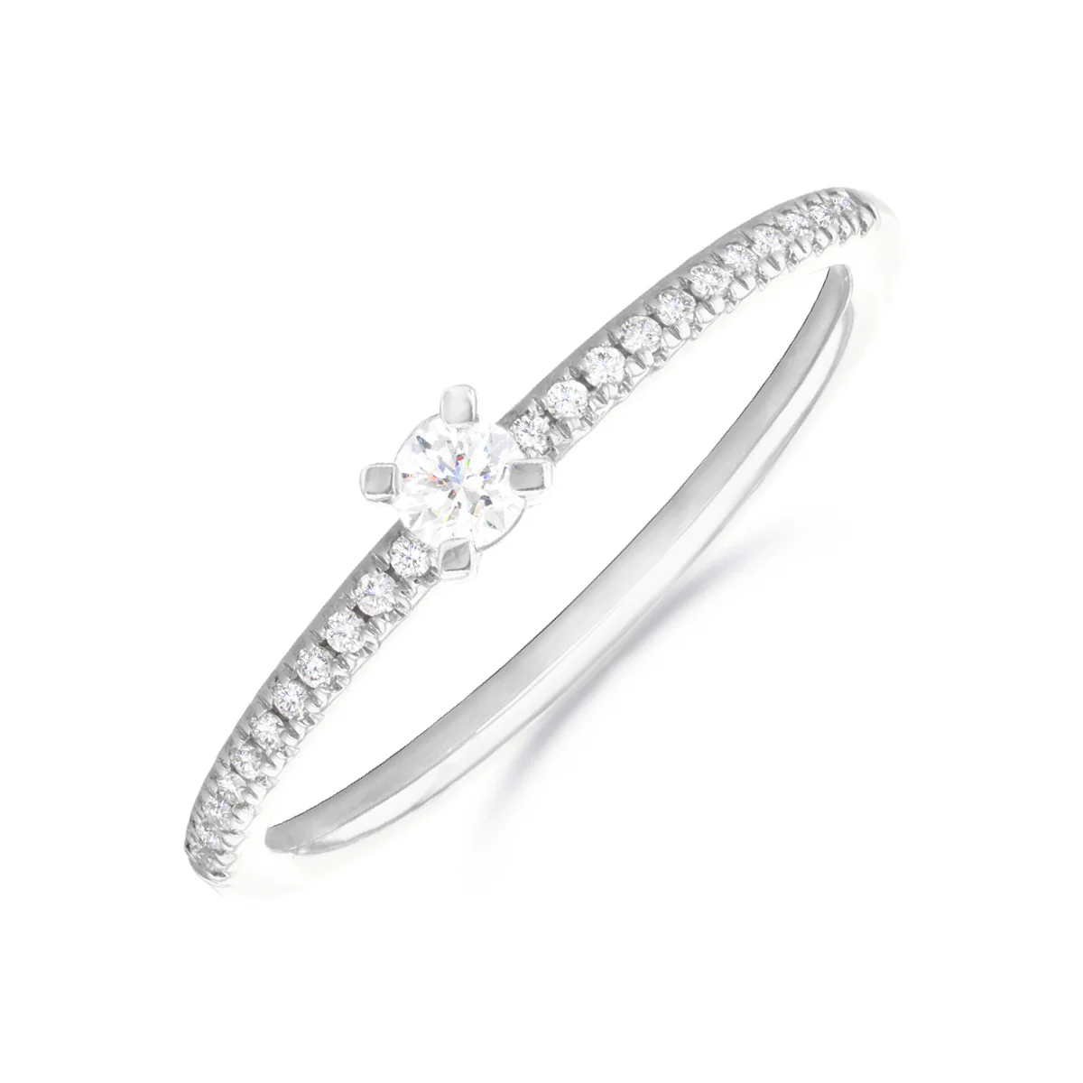 Everyday Diamonds Collection Round Brilliant Diamond Stacking Ring | 9K White Gold