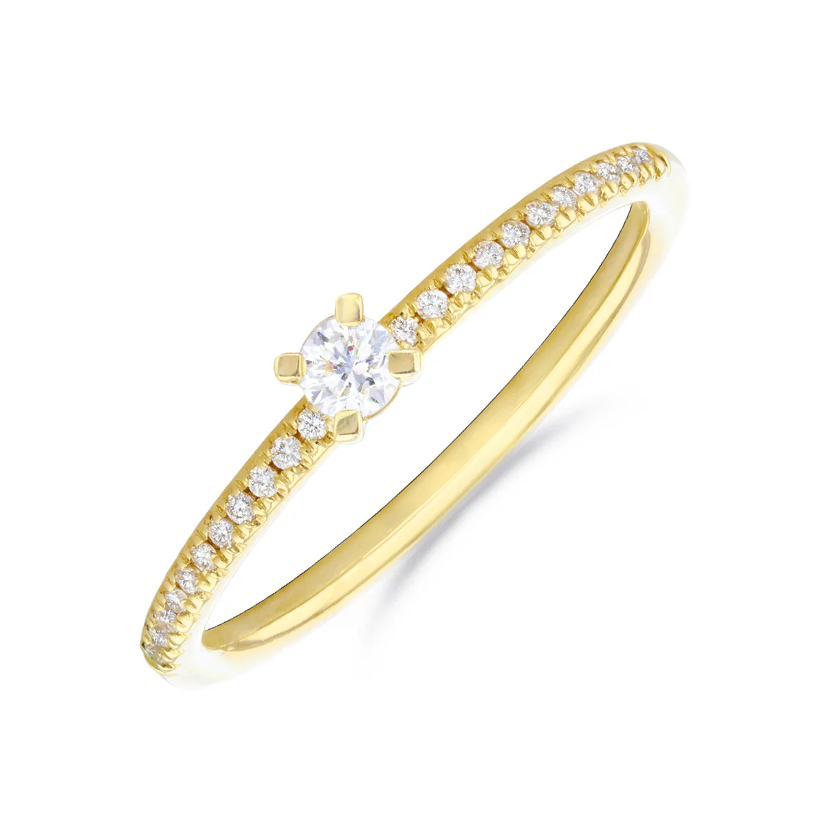Everyday Diamonds Collection Round Brilliant Diamond Stacking  Ring | 9K Yellow Gold