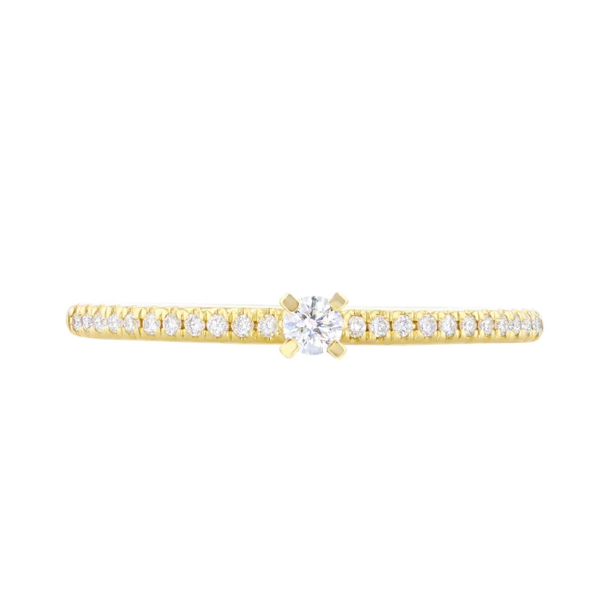 Everyday Diamonds Collection Round Brilliant Diamond Stacking  Ring | 9K Yellow Gold - Image 2