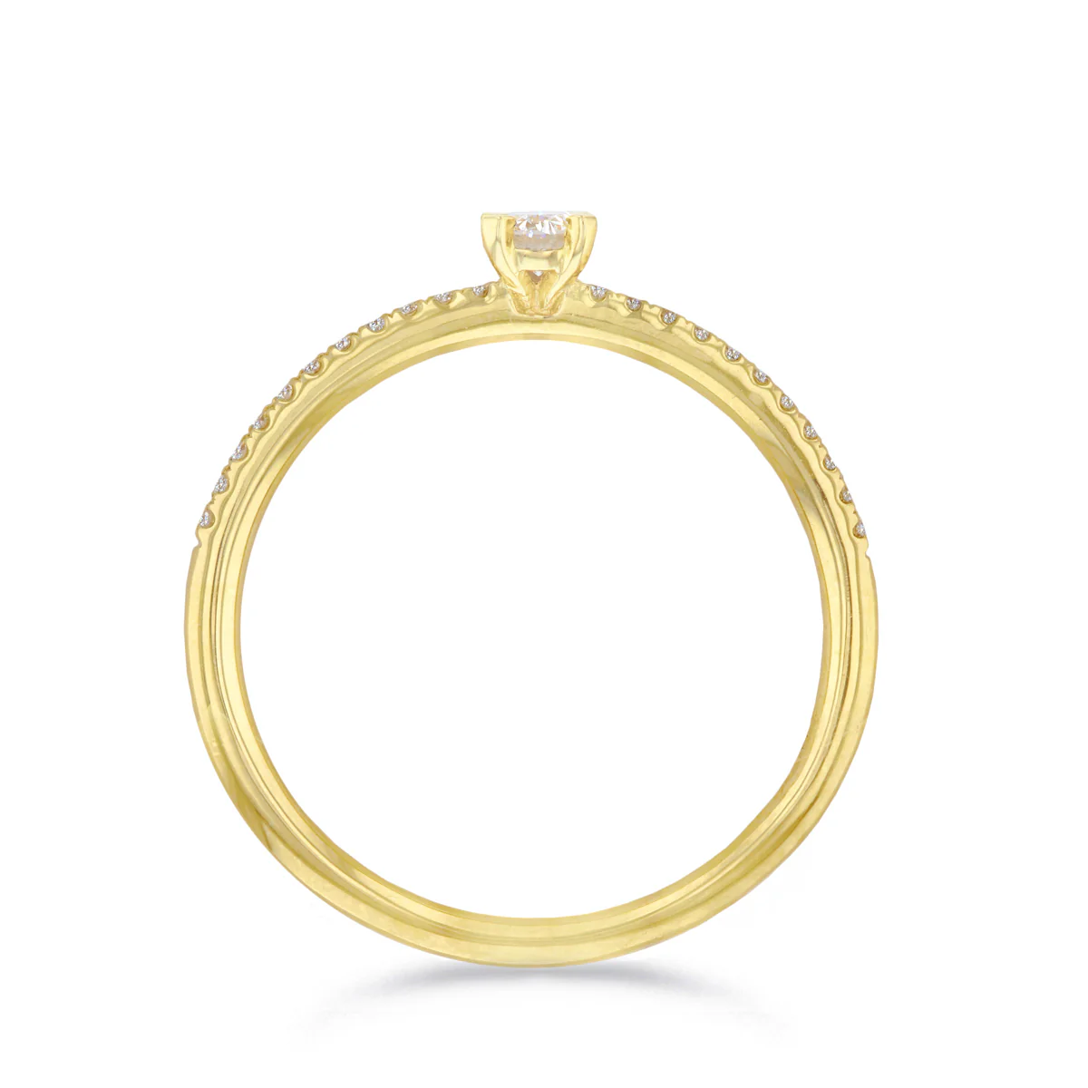 Everyday Diamonds Collection Round Brilliant Diamond Stacking  Ring | 9K Yellow Gold - Image 4
