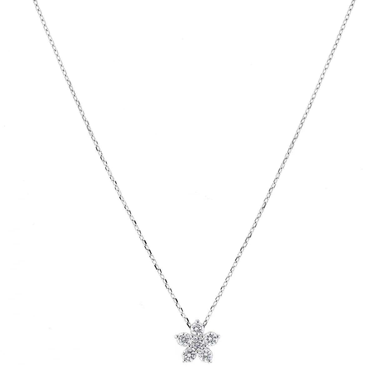 Everyday Diamonds Collection Snowflake Cluster Diamond Necklace | 18K White Gold