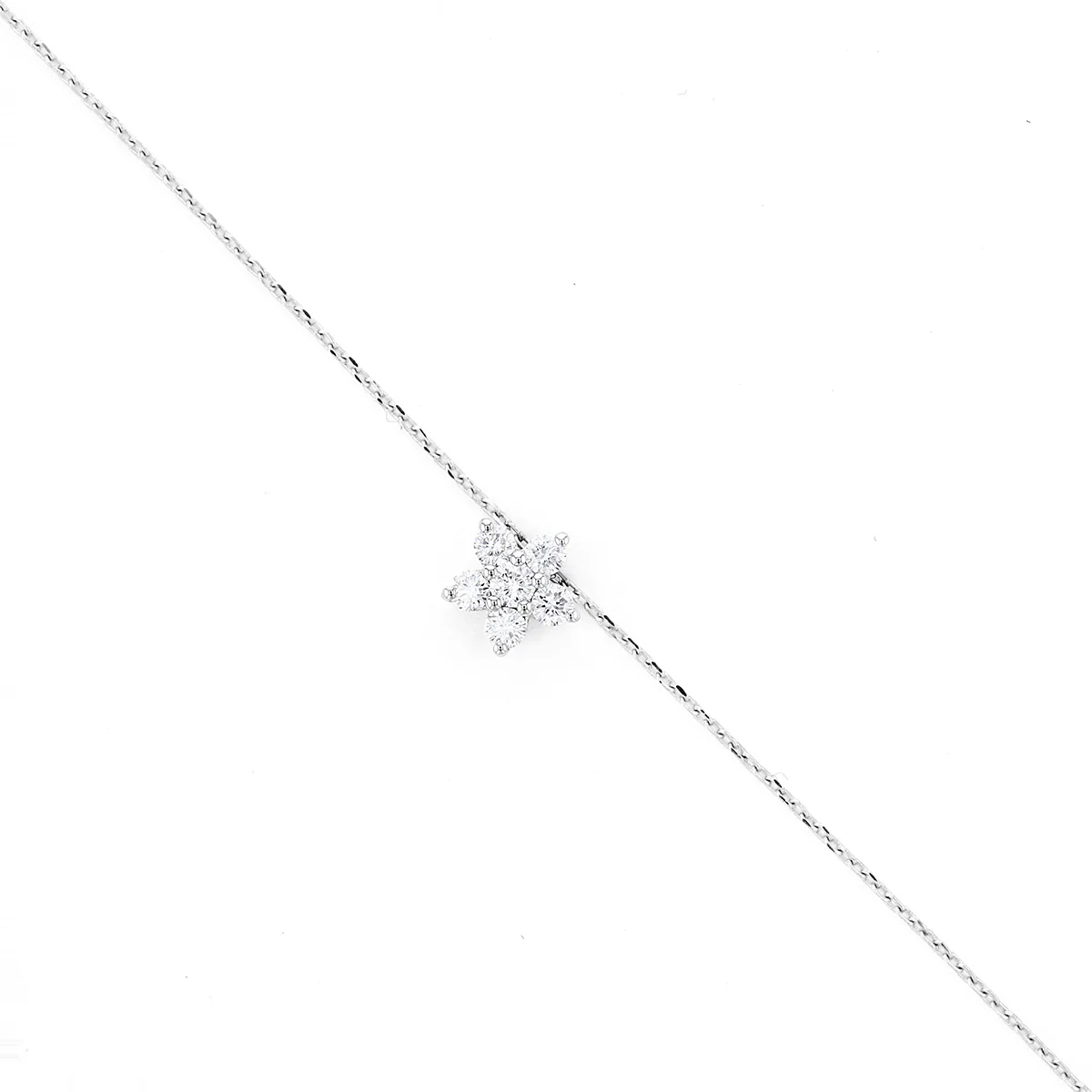 Everyday Diamonds Collection Snowflake Cluster Diamond Necklace | 18K White Gold - Image 2