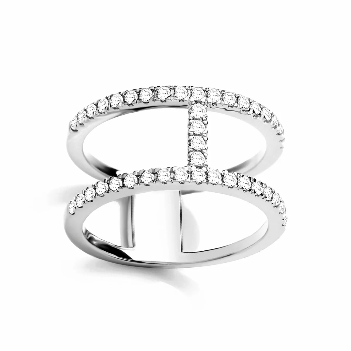 Everyday Diamonds Collection T-Bar Shape Ring | 18K White Gold - Image 5
