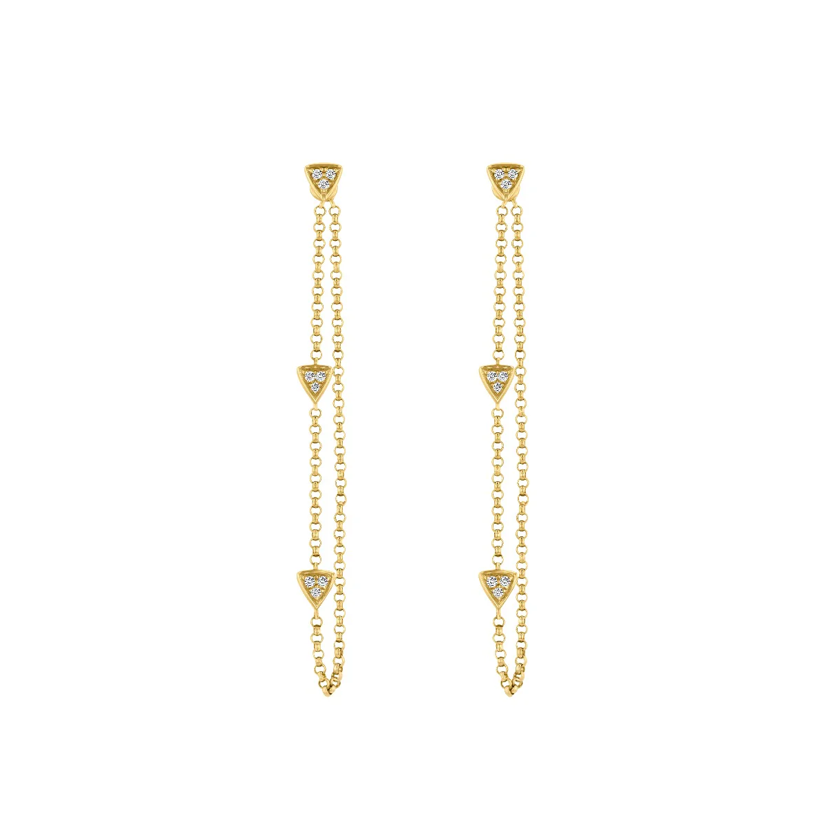 Everyday Diamonds Collection Triangle Drop Earrings | 9K Yellow Gold