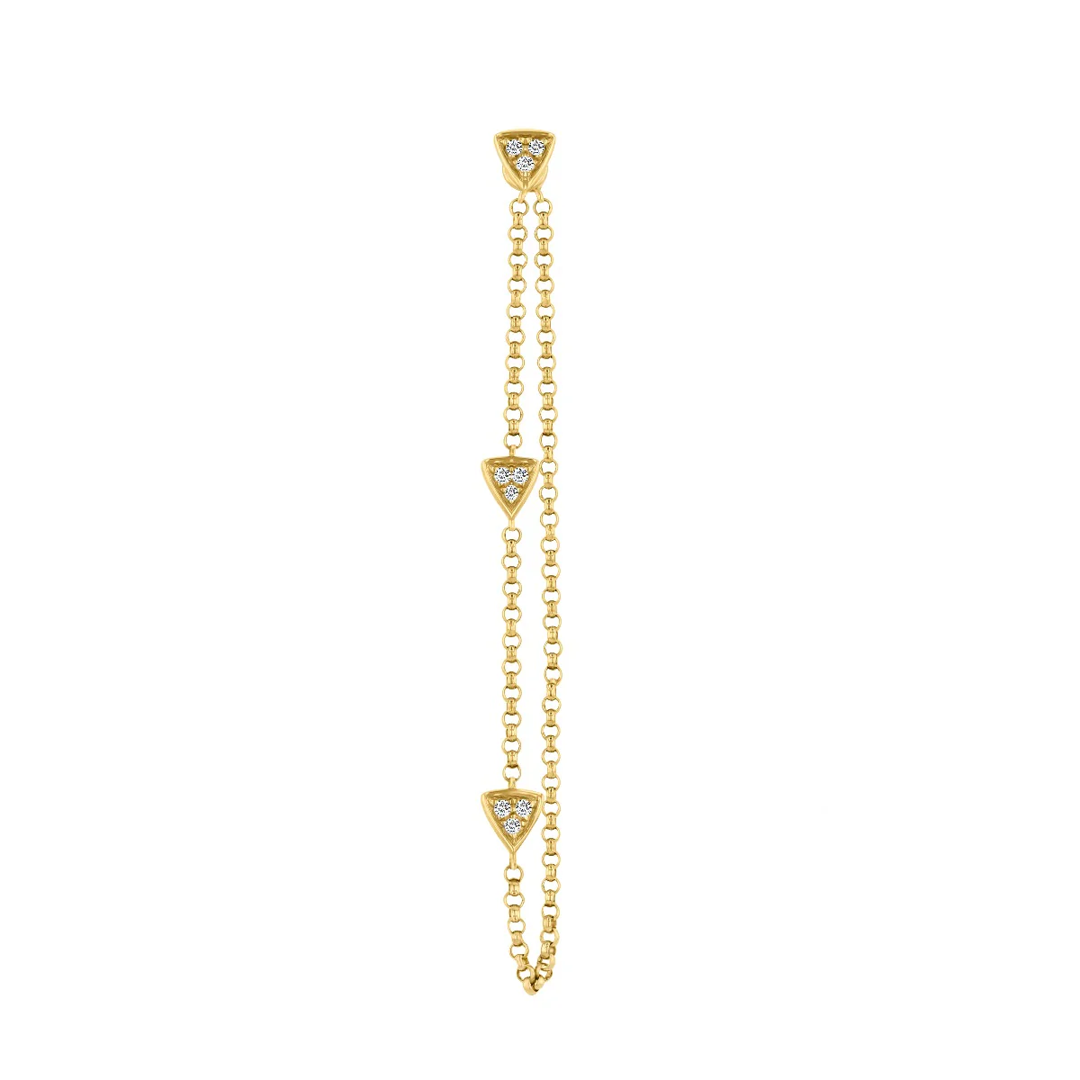 Everyday Diamonds Collection Triangle Drop Earrings | 9K Yellow Gold - Image 2
