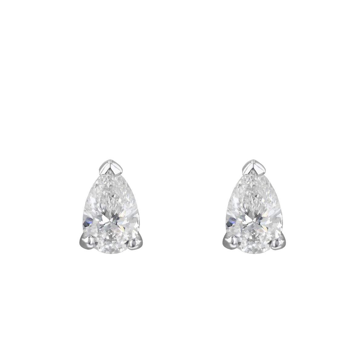 Everyday Diamonds 0.64ct Lab Grown Pear Cut Solitaire Stud Earrings | 18K White Gold - Image 2