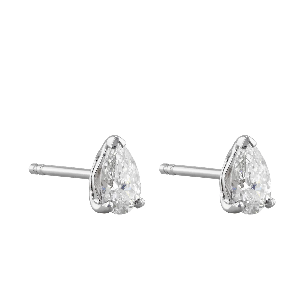 Everyday Diamonds 0.64ct Lab Grown Pear Cut Solitaire Stud Earrings | 18K White Gold - Image 3