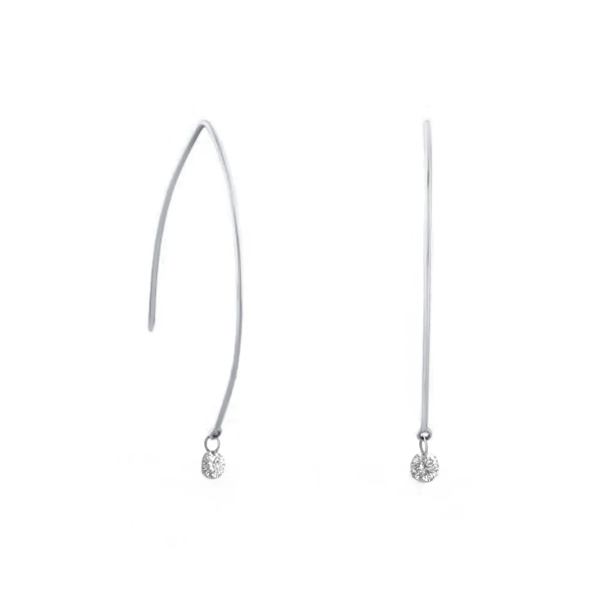 Everyday Diamonds Laser 0.16ct Brilliant Cut Diamond Threader Earrings | 18K White Gold