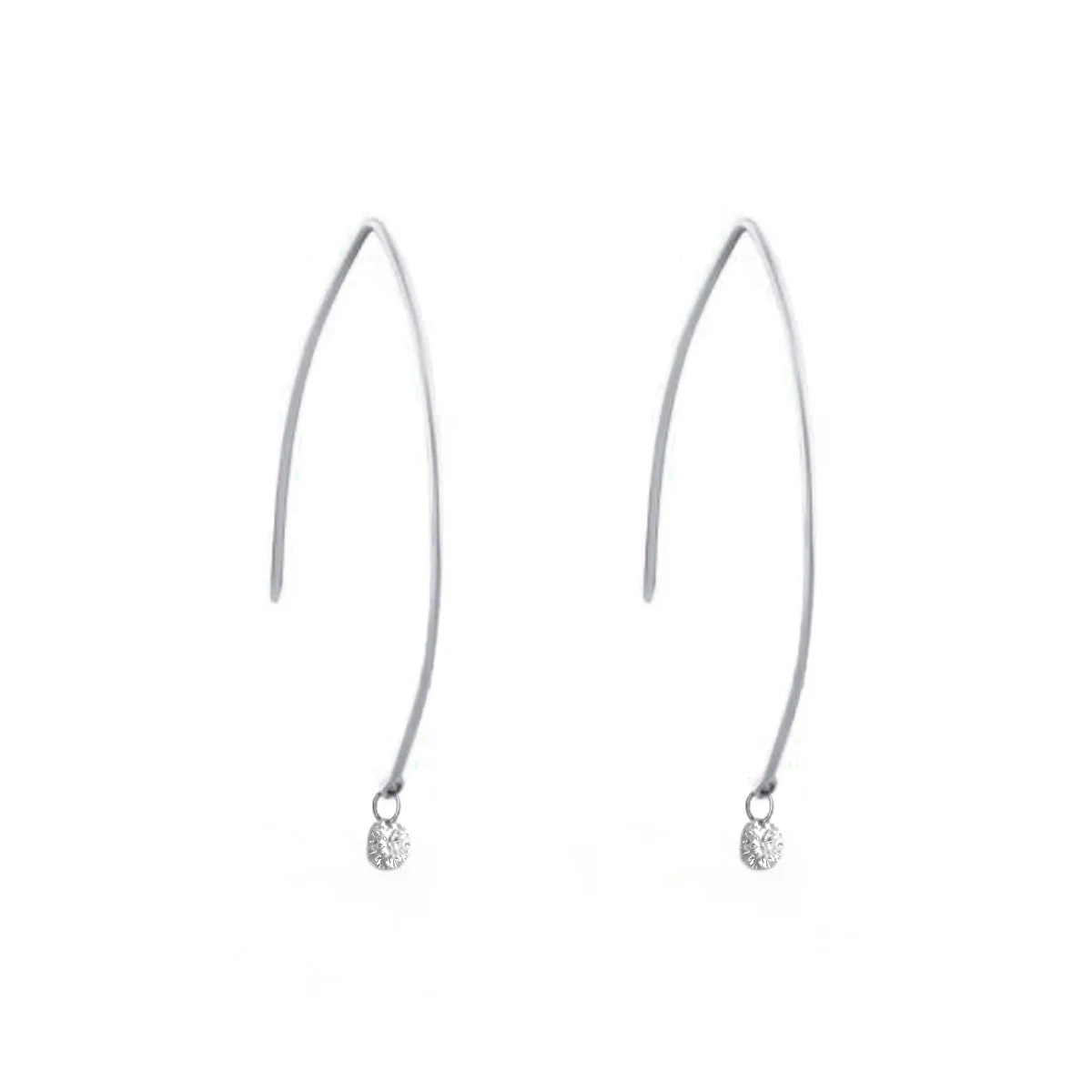 Everyday Diamonds Laser 0.16ct Brilliant Cut Diamond Threader Earrings | 18K White Gold - Image 3