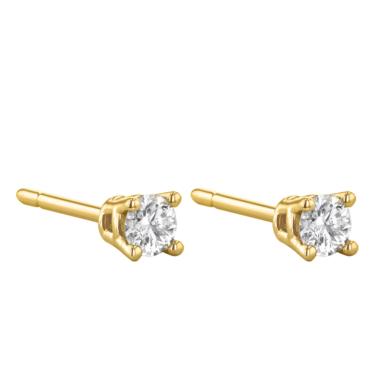 Everyday Diamonds Round Brilliant Solitaire Stud Earrings | 9K Yellow Gold - Image 3