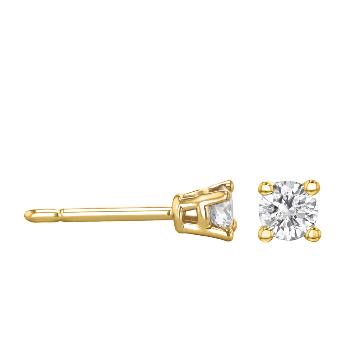 Everyday Diamonds Round Brilliant Solitaire Stud Earrings | 9K Yellow Gold - Image 4