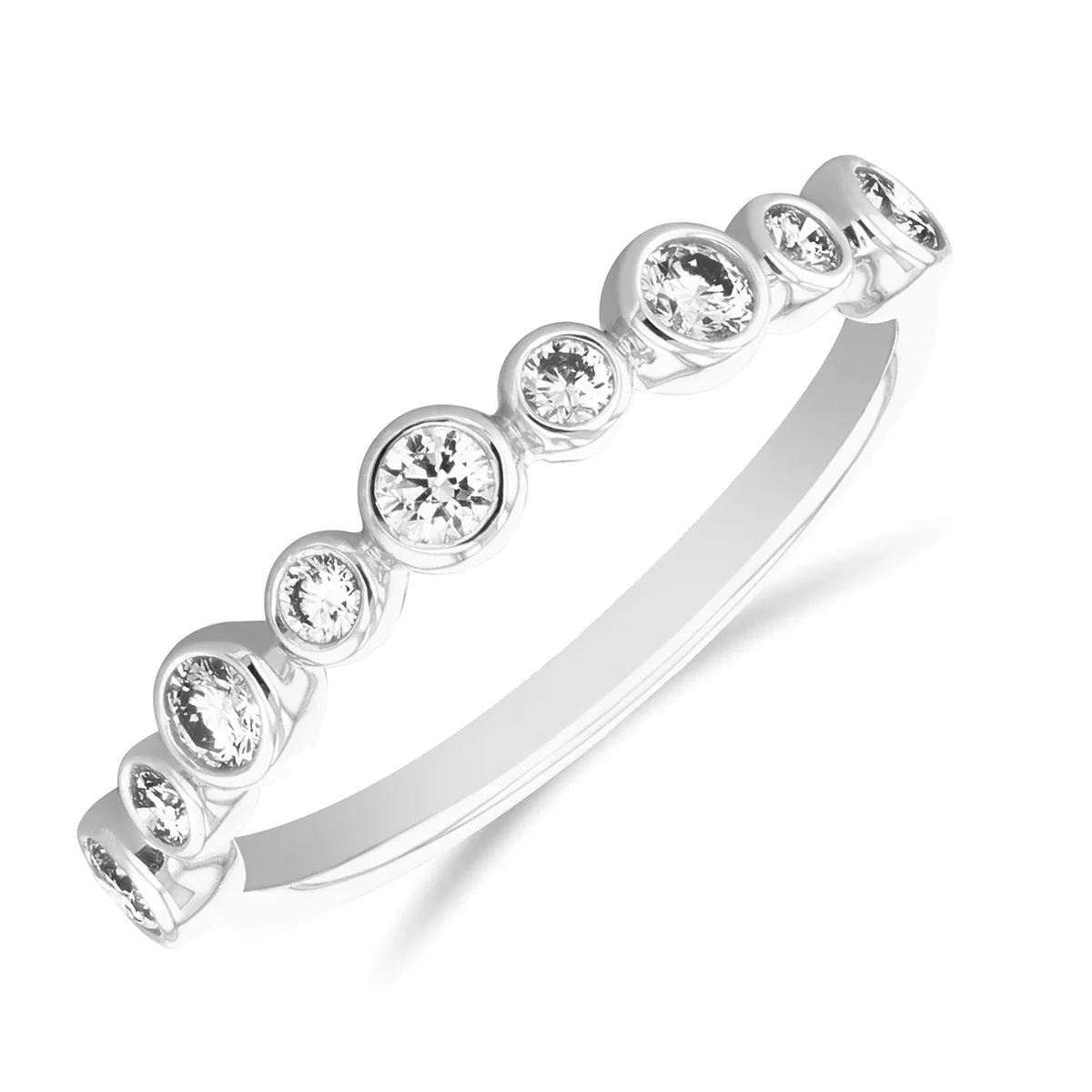Everyday Diamonds Single Row Drops Ring | 9K White Gold