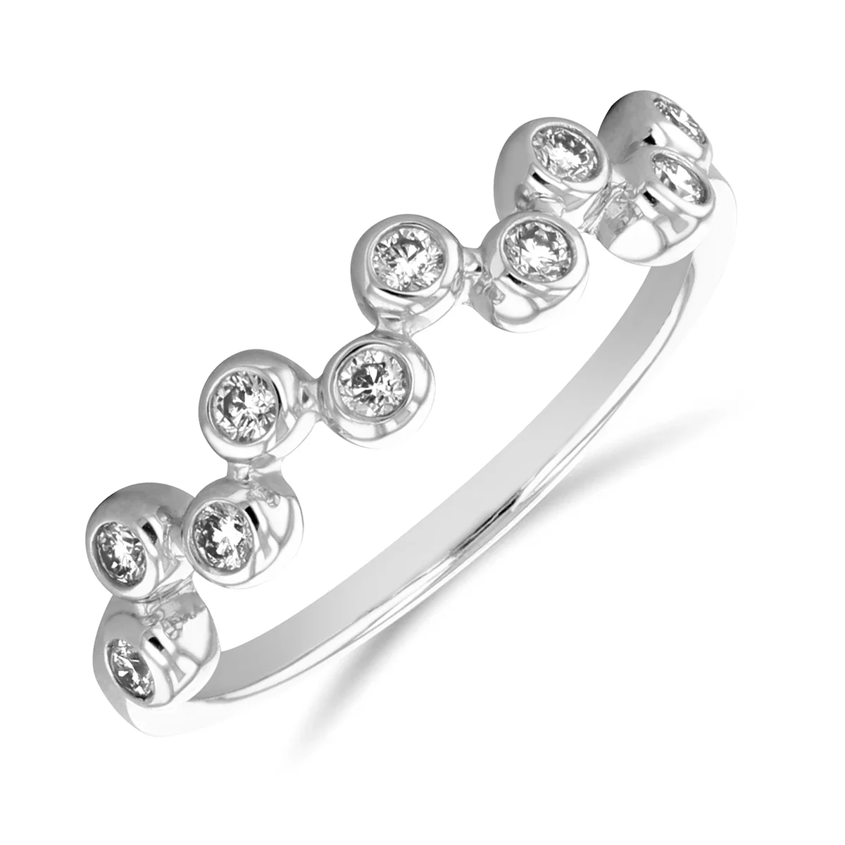 Everyday Diamonds Zigzag Drops Ring | 9K White Gold