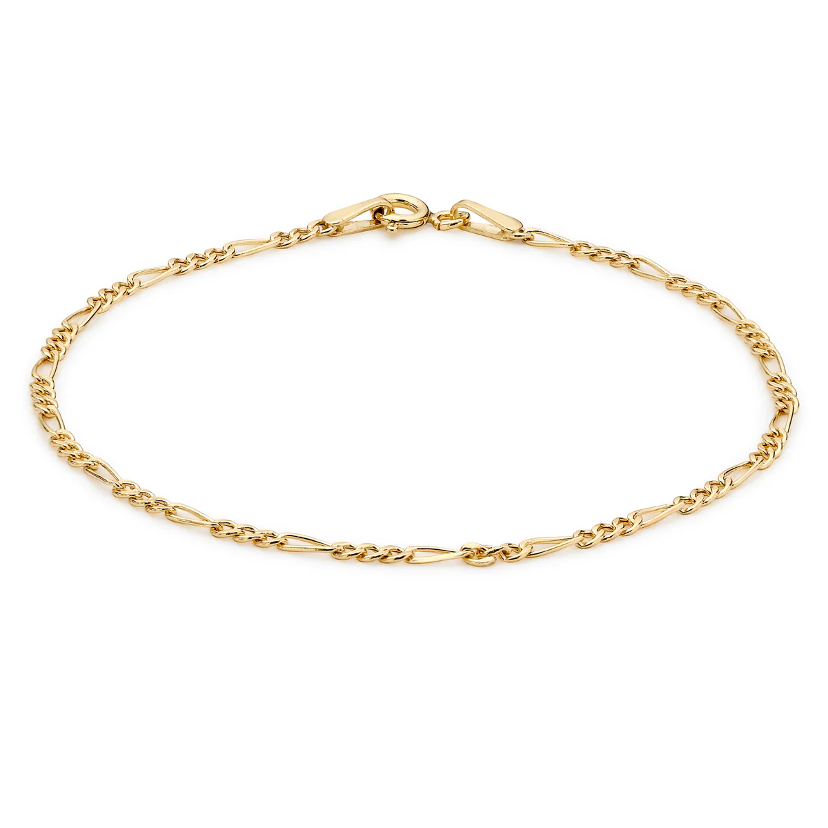 Figaro Link Charm Bracelet | 9K Solid Gold