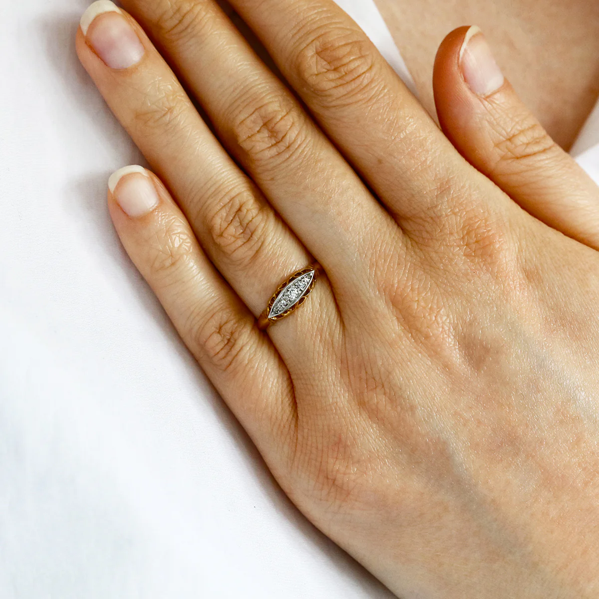 Five Stone Diamond Dress Ring | Pre-Loved | 18K Yellow Gold - Image 6