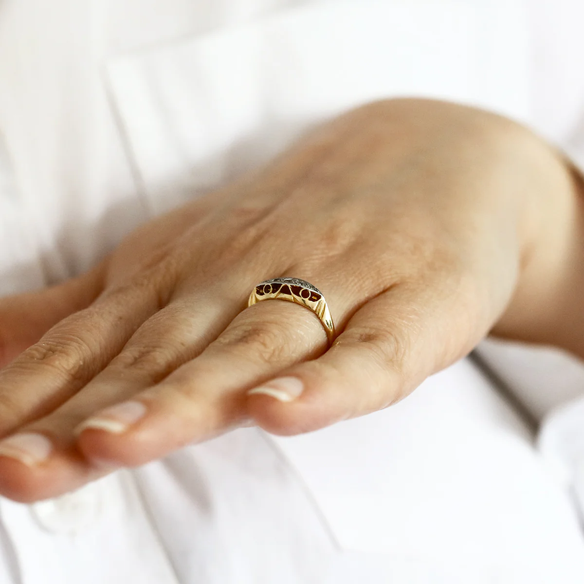 Five Stone Diamond Dress Ring | Pre-Loved | 18K Yellow Gold - Image 7