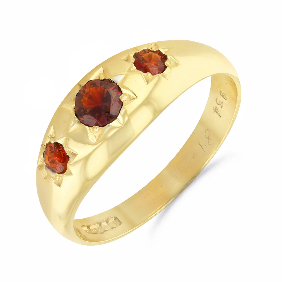 Garnet Gypsy Set Dress Ring | Pre-Loved | 9K Yellow Gold