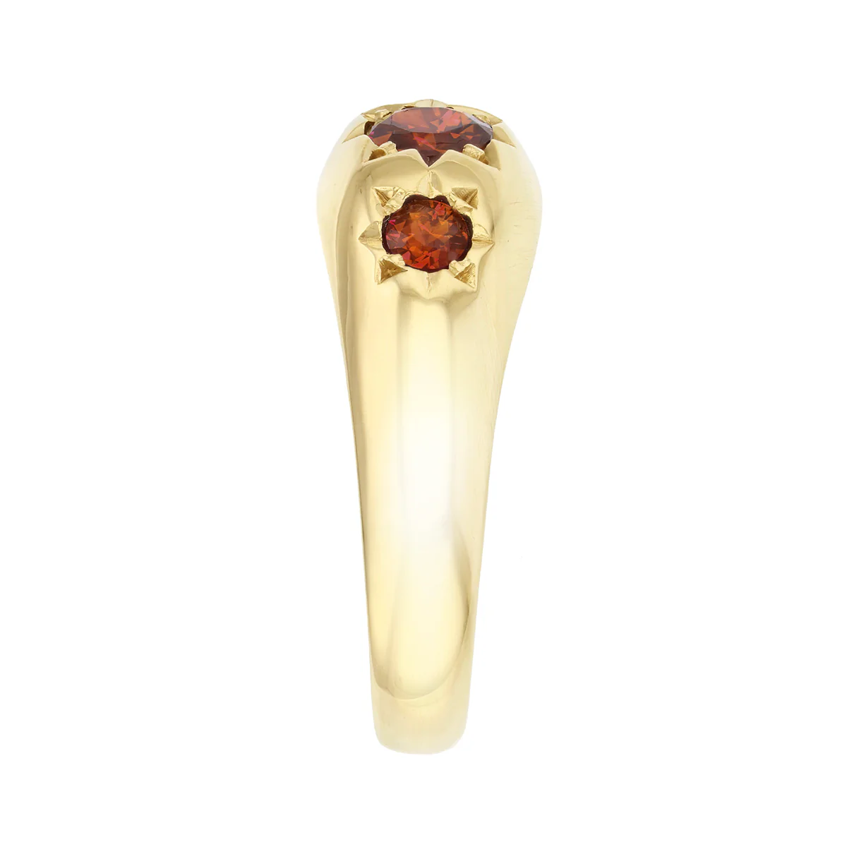 Garnet Gypsy Set Dress Ring | Pre-Loved | 9K Yellow Gold - Image 3
