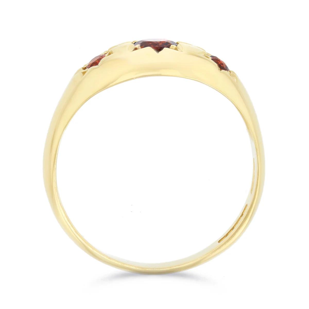 Garnet Gypsy Set Dress Ring | Pre-Loved | 9K Yellow Gold - Image 4