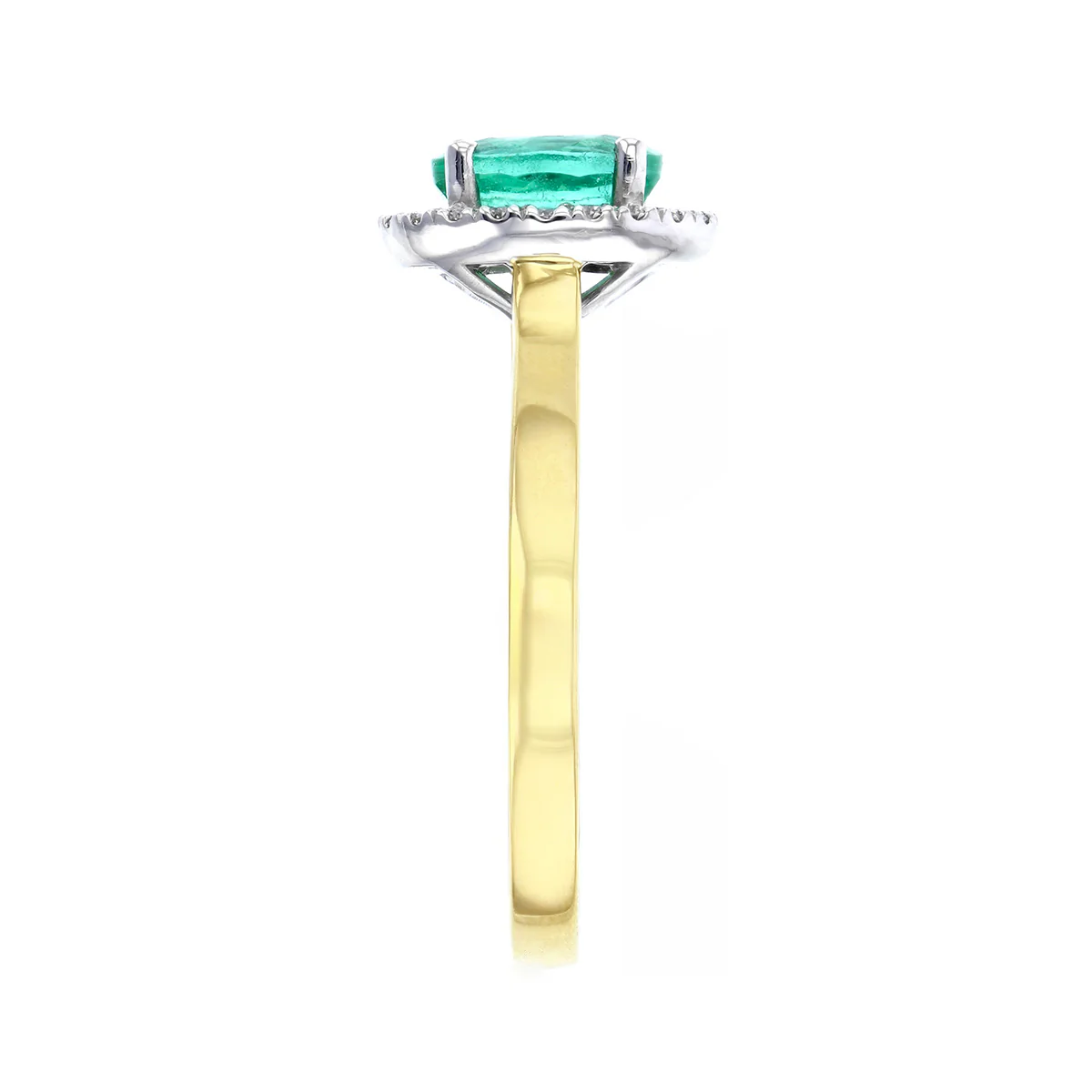 Heirloom Collection 0.81ct Oval Emerald and 0.14ct Diamond Halo Ring | Platinum & 18K Yellow Gold - Image 4