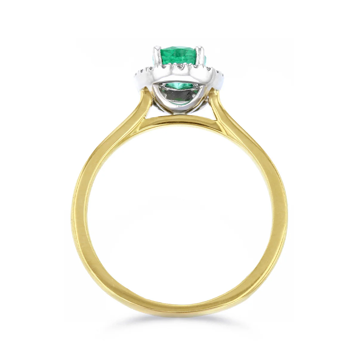 Heirloom Collection 0.81ct Oval Emerald and 0.14ct Diamond Halo Ring | Platinum & 18K Yellow Gold - Image 5