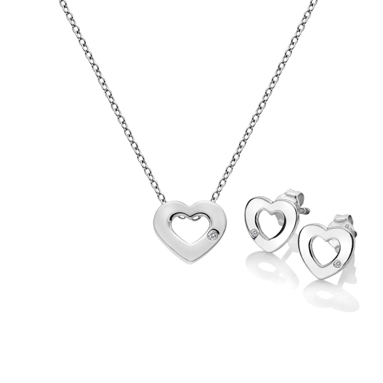 Hot Diamonds Amulets Heart Pendant and Earrings set | Sterling Silver - Image 2
