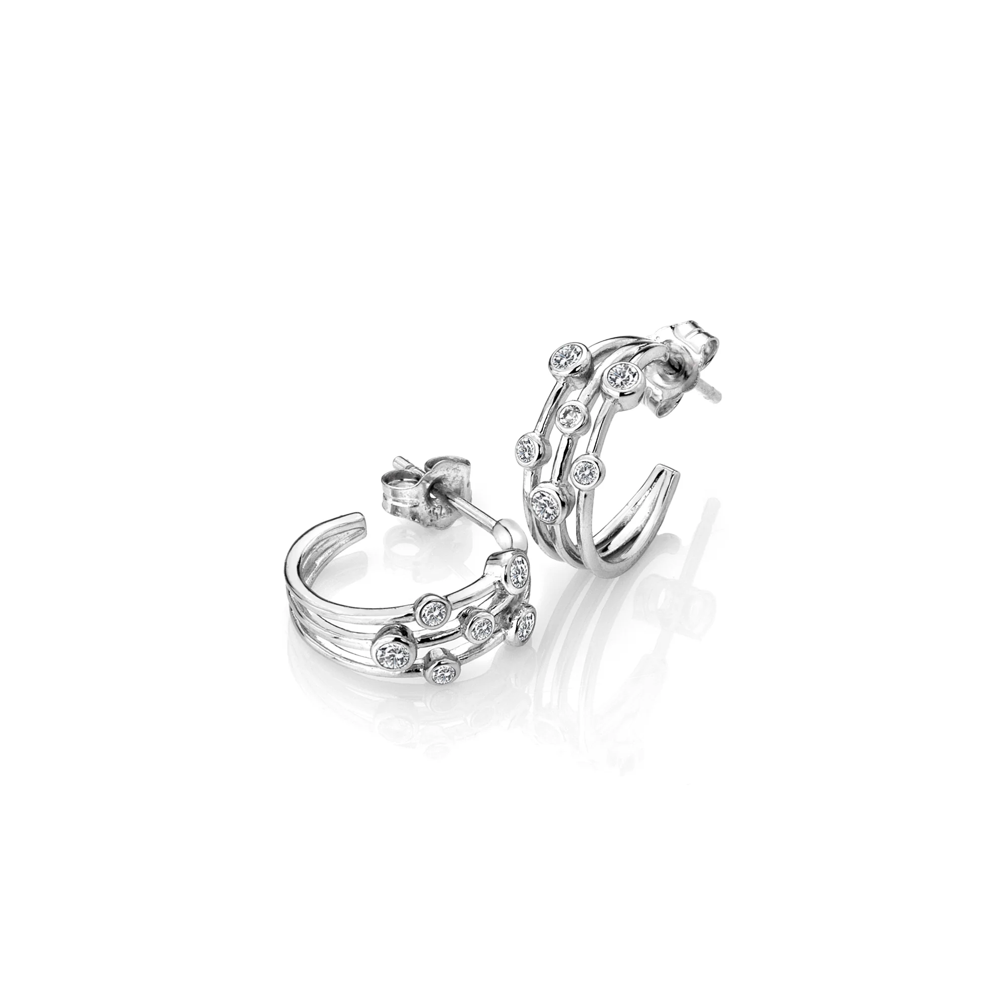 Hot Diamonds Silver Tender Statement Earrings | Sterling Silver - Image 2