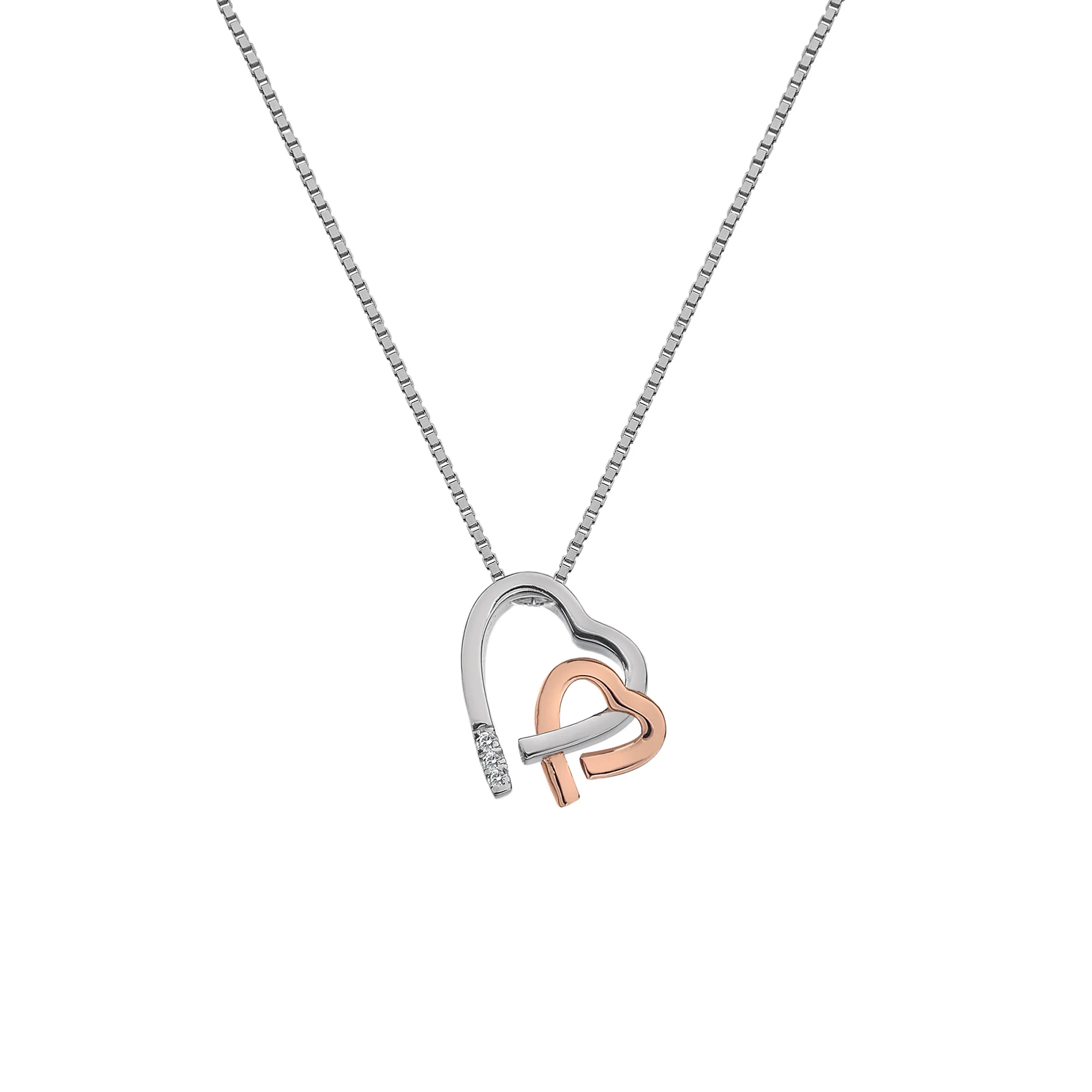 Hot Diamonds Warm Heart Pendant | Sterling Silver & Rose Gold Plated Accents