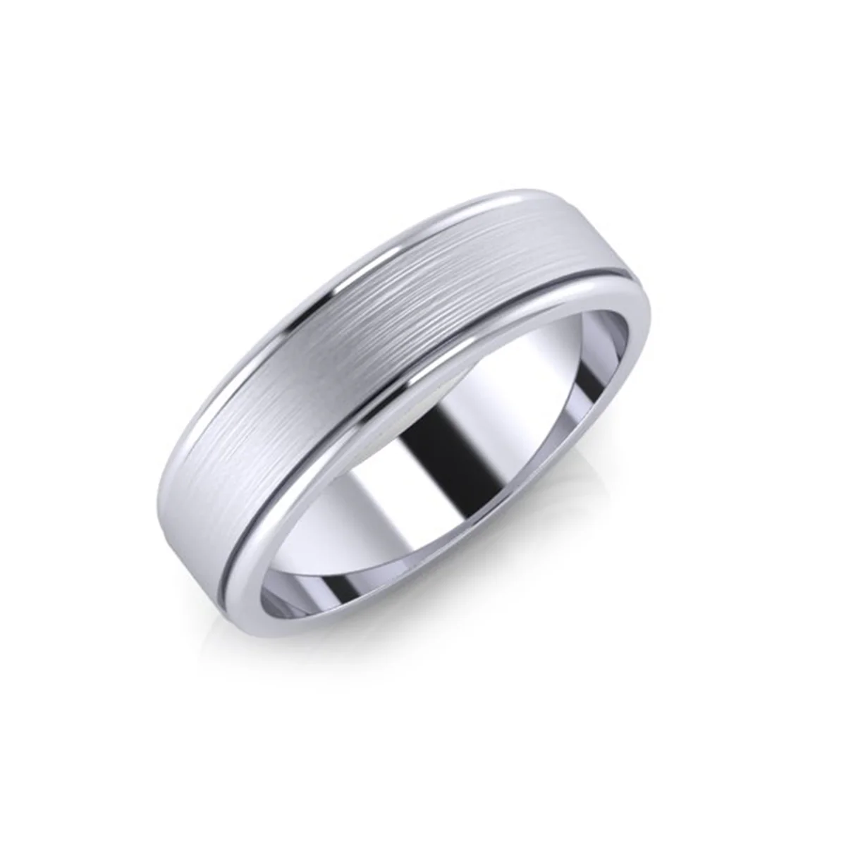 Kingston Brush Finish Mens Wedding Ring | Platinum