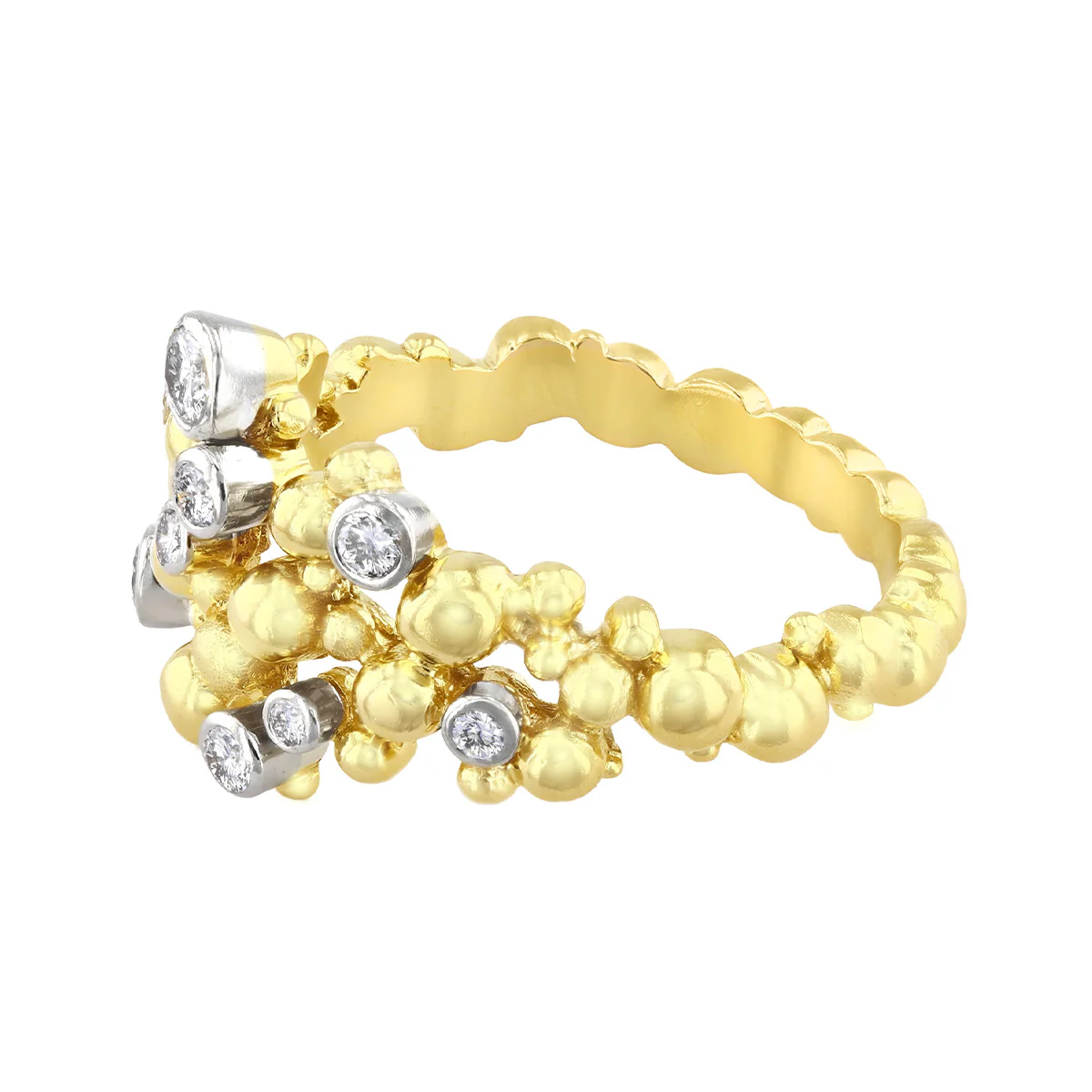 Late Twentieth Century Gilbert Albert Geneve 0.25ct Brilliant Cut Dress Ring | Pre-loved | 18K Yellow Gold - Image 3