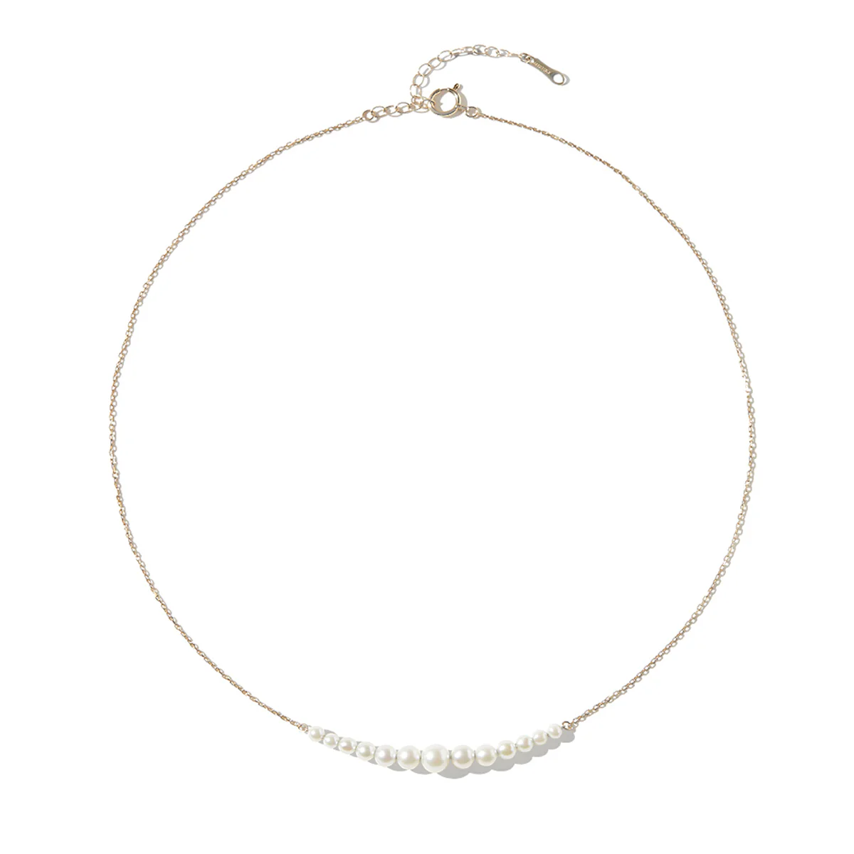 Mizuki Sea of Beauty Collection 16" Cascading Pearl Chain Necklace | 14K Yellow Gold