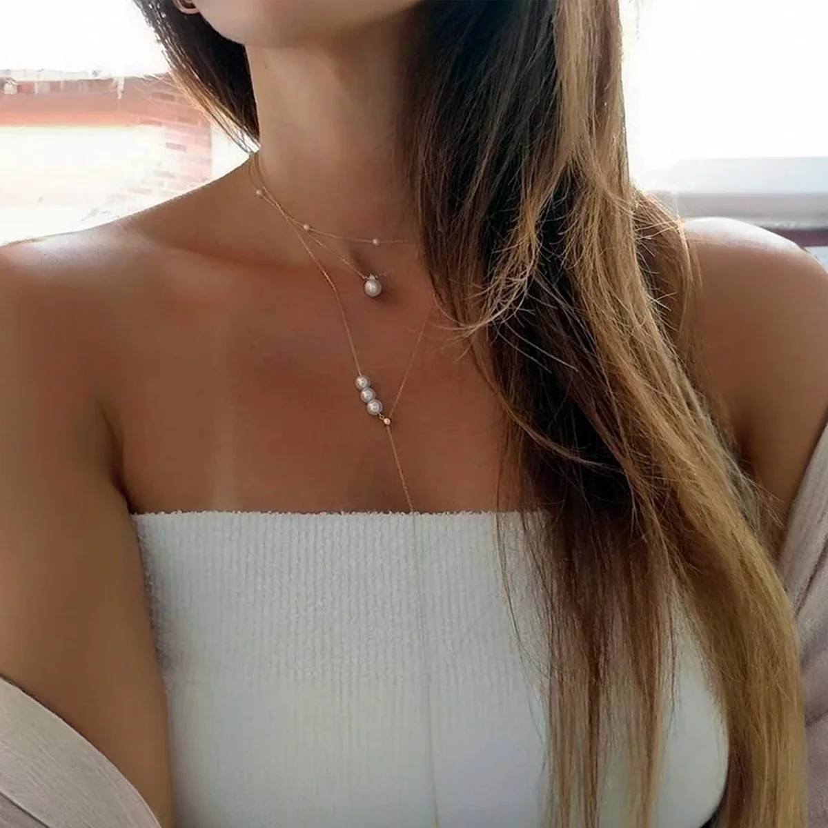 Mizuki Sea of Beauty Collection Single Pearl Adjustable Lariat Necklace | 14K Yellow Gold - Image 4