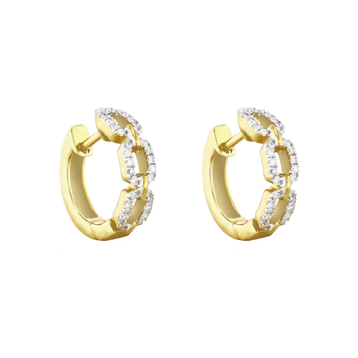 Everyday Diamonds Collection 0.25ct Diamond Curb Huggies | 9K Yellow Gold