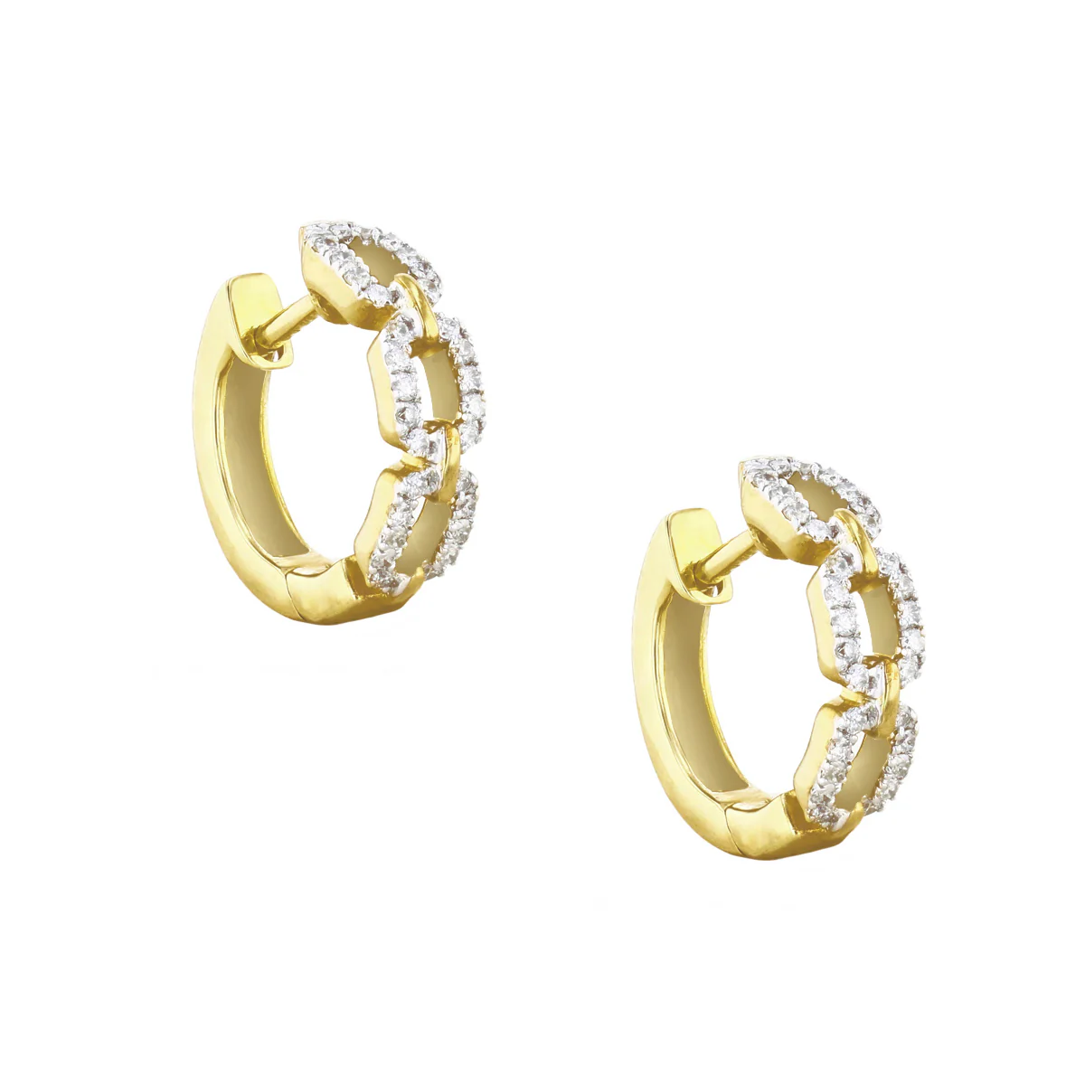 Everyday Diamonds Collection 0.25ct Diamond Curb Huggies | 9K Yellow Gold - Image 2