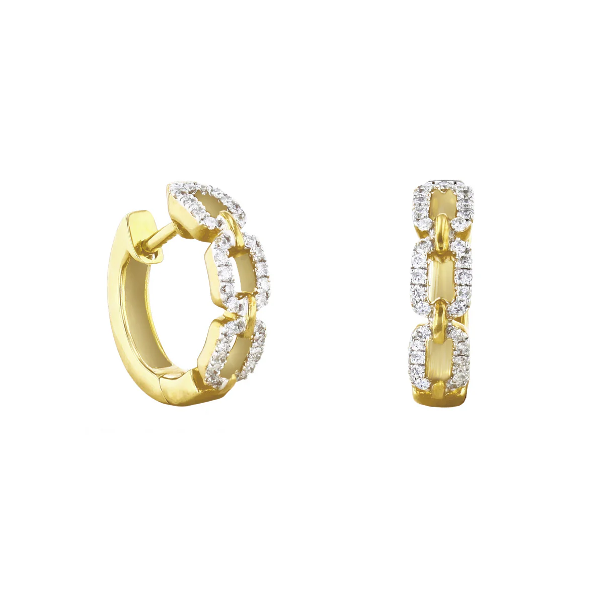Everyday Diamonds Collection 0.25ct Diamond Curb Huggies | 9K Yellow Gold - Image 4